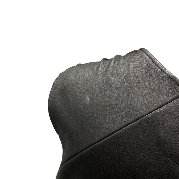 Givenchy Black Draped One Shoulder Stretch Lambskin Leather Mini Dress - Picture 6 of 6